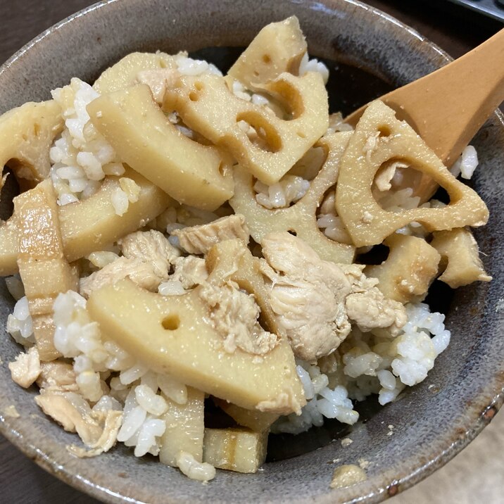 レンコンと鶏肉の混ぜごはん